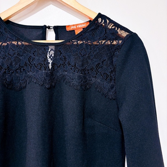 JOE FRESH Black dress with lace at the collar - Picture 3 of 8